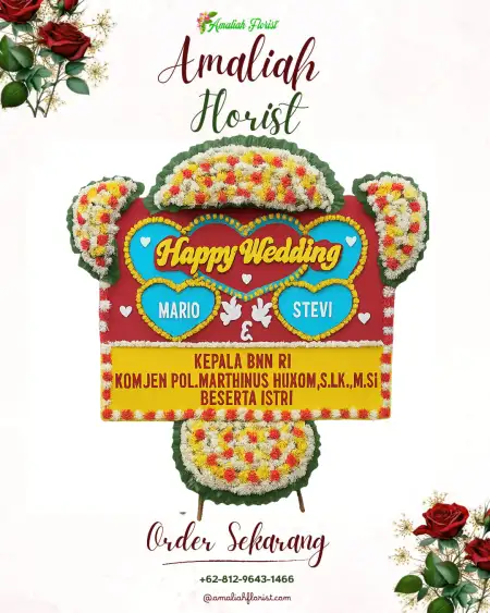 Papan Bunga Pernikahan Sekidang